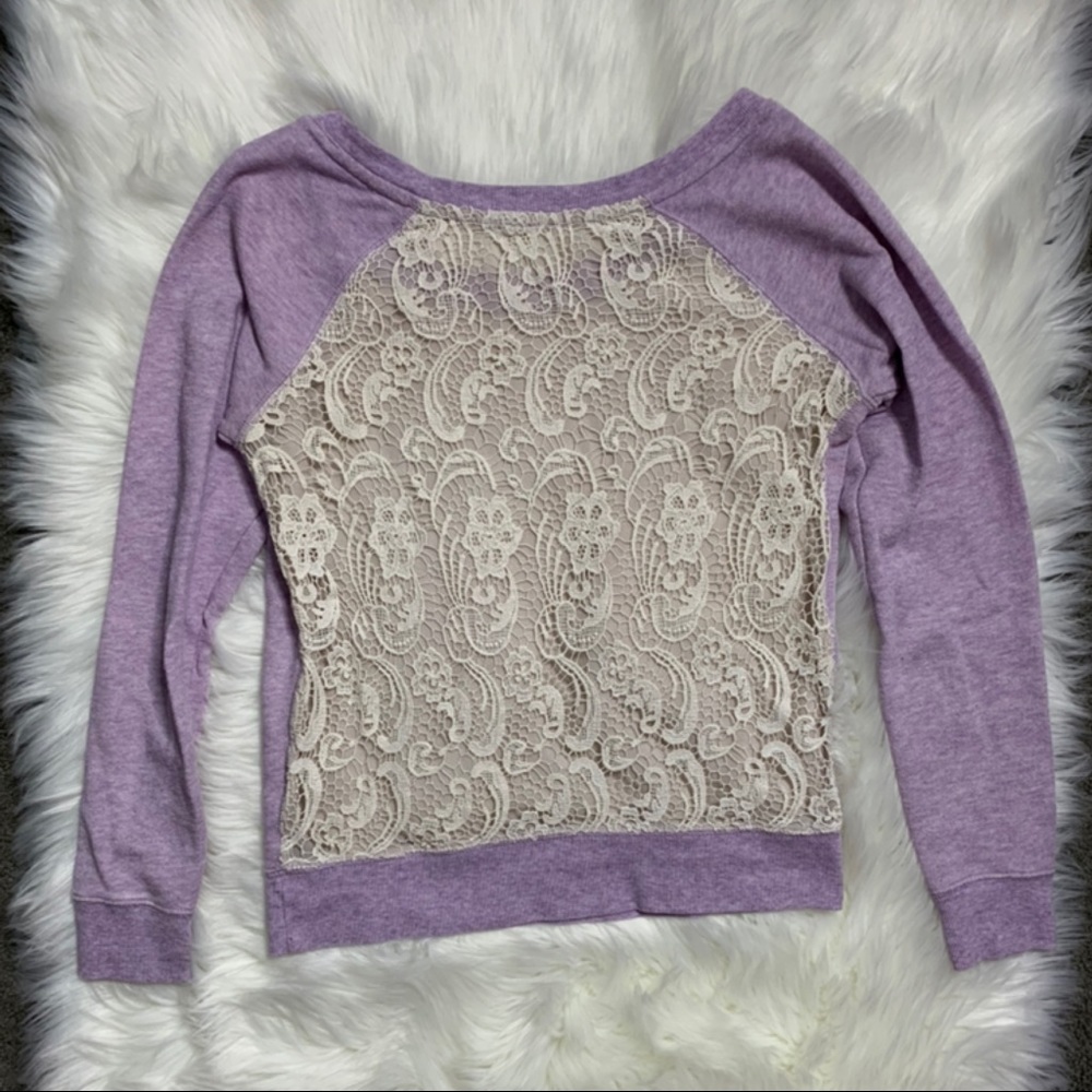 Purple Sweater with Lace Back